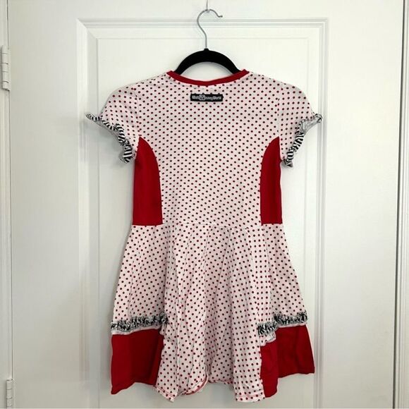 Disney Parks Minnie Mouse Girls Large Red Polka Dot Ruffle A-Line Twirl Dress - Picture 3 of 11